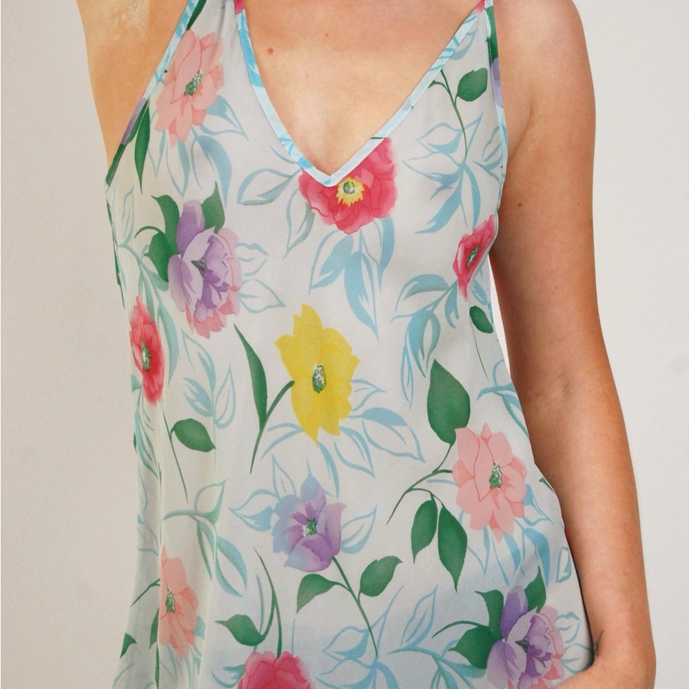 Floral Spring silk slip dress - M
